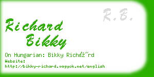 richard bikky business card